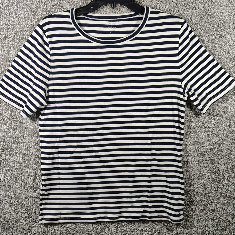J.Crew T-Shirt Navy White Striped Perfect Fit Preppy Women XL